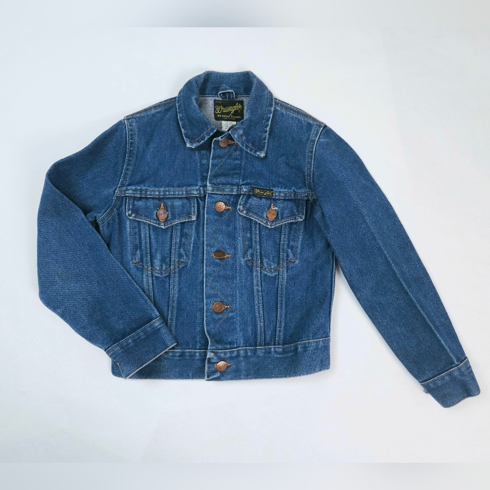 Wrangler Vintage No Fault Denim 100% Cotton USA Kids Denim Jacket Jeans 10